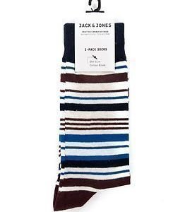 Jack & Jones Belair Sock White/Fudge Stripe
