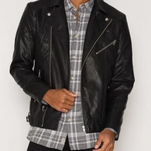 Jack & Jones Jcobenjamin Biker Jacket Takki Musta