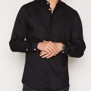 Jack & Jones Jcocrane Shirt L/S no Pocket Kauluspaita Musta