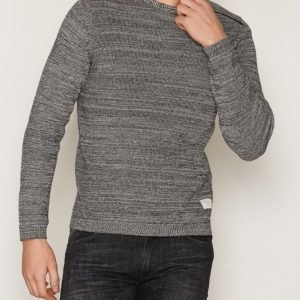 Jack & Jones Jcooctavio Knit Crew Neck Camp Neulepusero Valkoinen