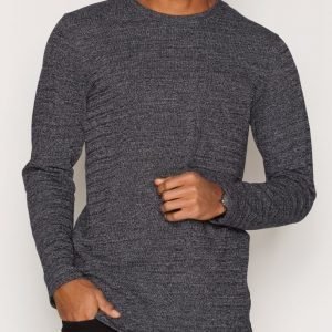 Jack & Jones Jcoozil Tee Ls Crew Neck Noos T-paita Musta