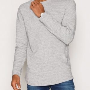 Jack & Jones Jcoozil Tee Ls Crew Neck Noos T-paita Vaaleanharmaa