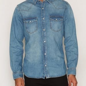 Jack & Jones Jjidenim Jjshirt Jos 161 Noos Farkkupaita Sininen