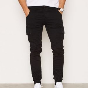 Jack & Jones Jjipaul Jjwarner Akm 168 Black Noos Reisitaskuhousut Musta