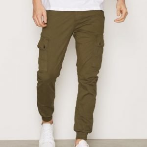 Jack & Jones Jjipaul Jjwarner Akm 168 Olive Nig Housut Tummanvihreä