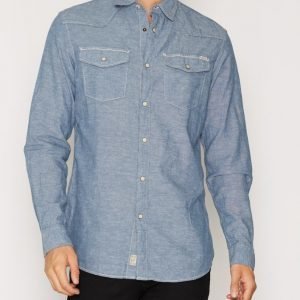 Jack & Jones Jjvarvin Shirt L/S Western Kauluspaita Sininen