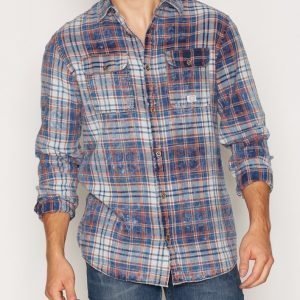 Jack & Jones Jjvauburn Shirt L/S Utility Auw Kauluspaita Tummanpunainen