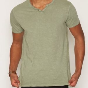 Jack & Jones Jjvben Ss Tee Split Neck T-paita Vihreä