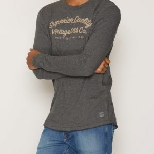 Jack & Jones Jjvbennet Ls Tee Crew Neck Pusero Tummanharmaa