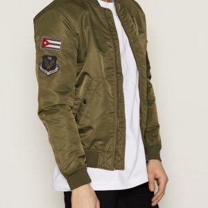 Jack & Jones Jjvemterby Bomber Jacket Takki Tummanvihreä