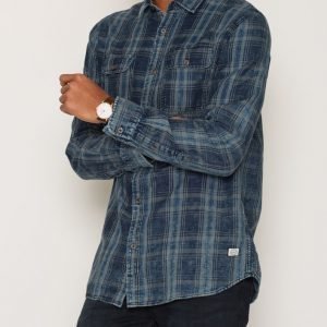 Jack & Jones Jjvhampton Shirt L/S Utility Auw Kauluspaita Sininen