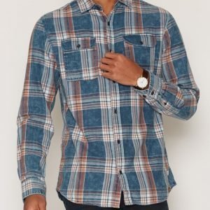 Jack & Jones Jjvhampton Shirt L/S Utility Auw Kauluspaita Sininen/oranssi