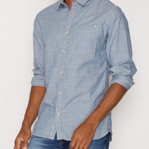 Jack & Jones Jjvharrison Shirt L/S One Pocket Kauluspaita Tummansininen