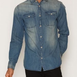 Jack & Jones Jjvjackson Shirt L/S Utility Kauluspaita Sininen