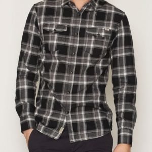 Jack & Jones Jjvnorwood Shirt L/S Western Kauluspaita Musta