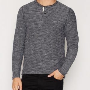 Jack & Jones Jjvsebastian Ls Granddad Noos Kauluspaita Musta