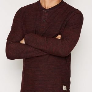 Jack & Jones Jjvsebastian Ls Granddad Noos Kauluspaita Tummanruskea