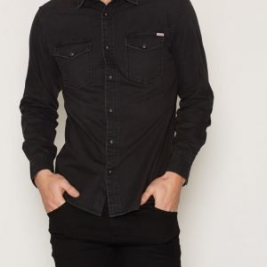 Jack & Jones Jjvsheridan Shirt L/S Western Noos T-paita Musta