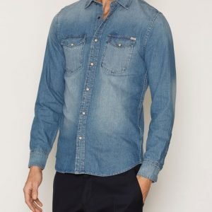 Jack & Jones Jjvsheridan Shirt L/S Western Noos T-paita Sininen