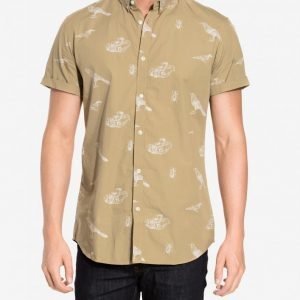 Jack & Jones Joraron Shirt no Pocket S/S Kauluspaita Vaaleanruskea