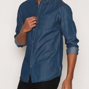 Jack & Jones Jormichael Shirt Ls Kauluspaita Tummansininen