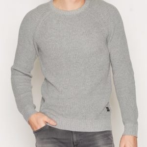 Jack & Jones Jorneo Knit Crew Neck Neulepusero Vaaleanharmaa