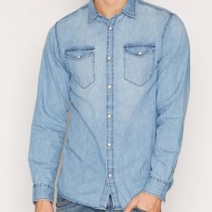 Jack & Jones Jorone Shirt Ls Noos Kauluspaita Vaaleansininen