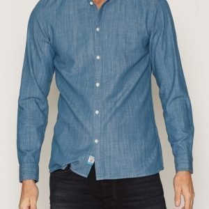 Jack & Jones Jorspot Shirt Ls Kauluspaita Sininen