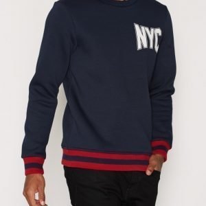 Jack & Jones Joruni Sweat Crew Neck Sweat Ls Swetari Tummansininen