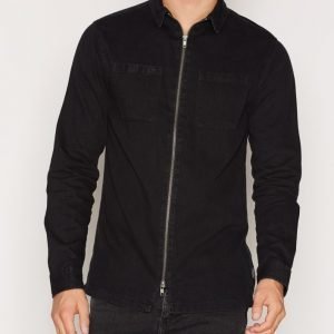 Jack & Jones Jorzip Shirt L/S Kauluspaita Musta