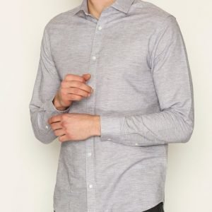 Jack & Jones Jprportland Shirt L/S Plain Kauluspaita Vaaleanharmaa