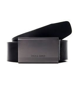 Jack & Jones Plate Leather Belt Black