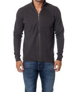 Jack & Jones Rib Knit Cardigan Dark Grey Melange