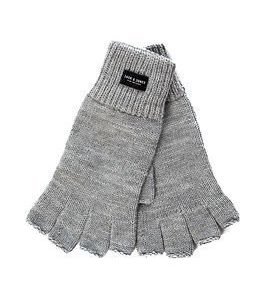 Jack & Jones Thumps Up Fingerless Knit Gloves Light Grey Melange