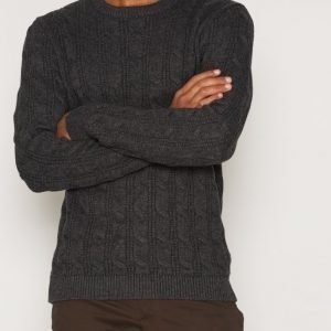 Jack & Jones jjvGRANARD Knit Crew Neck Pusero Tummanharmaa