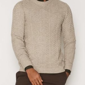 Jack & Jones jjvGRANARD Knit Crew Neck Pusero Vaaleanharmaa