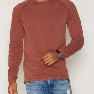 Jack & Jones jjvJEFFREY Knit Crew Neck Pusero Tummanpunainen