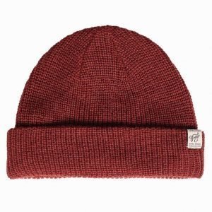 Jack & Jones jjvKASPER Knit Beanie Pipo Tummanpunainen