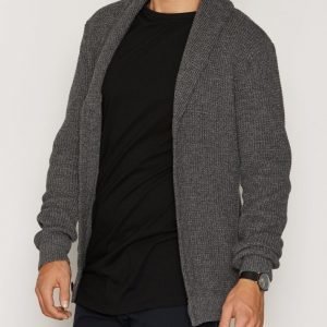 Jack & Jones jjvLONGFORD Knit Shawl Cardigan Neulepusero Tummanharmaa