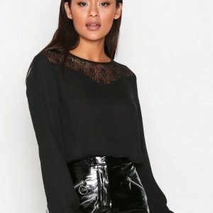 Jacqueline De Yong Jdyginger L / S Lace Top Wvn Arkipaita Musta