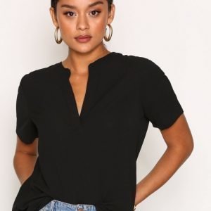 Jacqueline De Yong Jdymy S / S Placket Top Wvn T-Paita Musta