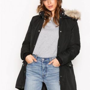 Jacqueline De Yong Jdystar Fall Parka Jacket Otw Parkatakki Musta