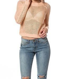 Jacqueline de Yong Aiden Cropped Pullover Knit Peach Parfait