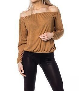 Jacqueline de Yong Alanis Cropped Top Tobacco Brown