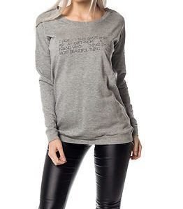 Jacqueline de Yong Alexa Print Sweat Light Grey Melange