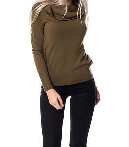 Jacqueline de Yong Bellami Off Shoulder Pullover Knit Dark Olive