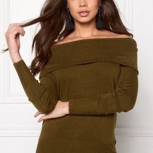 Jacqueline de Yong Bellami off shoulder Dark Olive