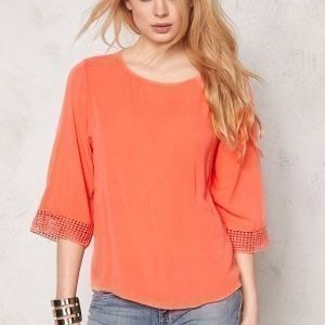Jacqueline de Yong Regard 3/4 Lace Top Persimmon
