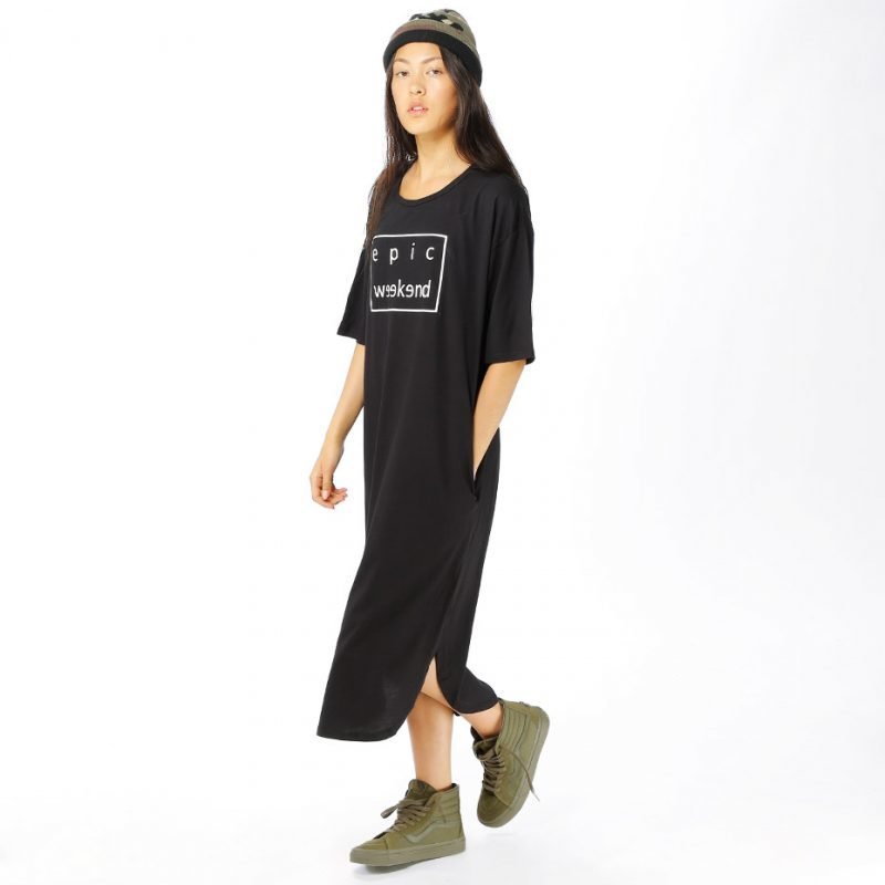 Junkyard Blck Long Tee -mekko