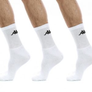 Kappa Tennis Trisper Socks 3pk Puuvillasukat Valkoinen / Musta